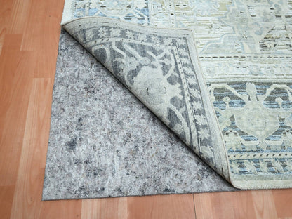 Grey 8'0" x 9'10" Oushak And Peshawar Hand knotted Wool/Silk Rug - Sku: O075523