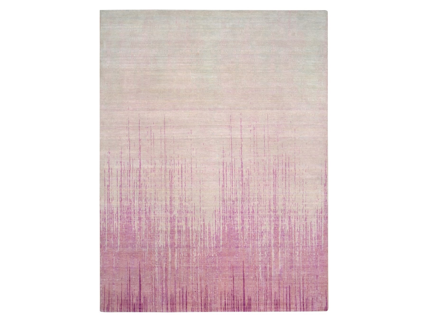 Modern / Contemporary hand-knotted wool rug in Pink, 9'2" x 12'4", SKU O075529