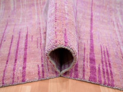 Pink 9'2" x 12'4" Modern / Contemporary Hand knotted Wool Rug - Sku: O075529