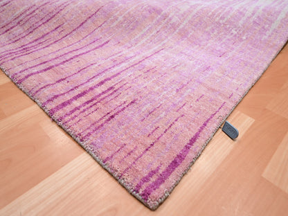 Pink 9'2" x 12'4" Modern / Contemporary Hand knotted Wool Rug - Sku: O075529