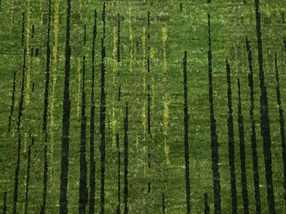 Modern / Contemporary hand-knotted wool rug in Green, 12'2" x 15'0", SKU O075541