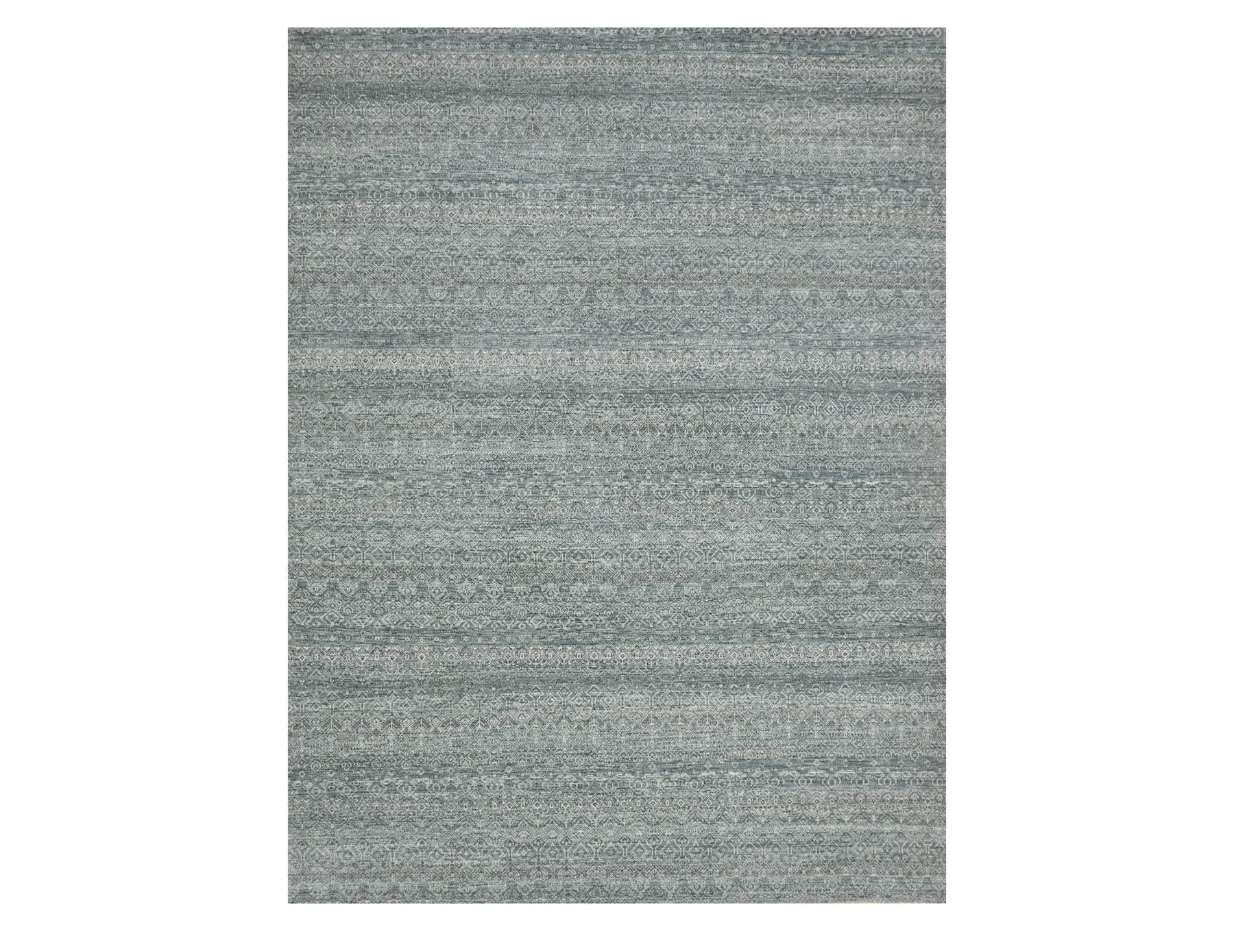 Modern / Contemporary hand-knotted wool rug in Gray, 9'0" x 12'2", SKU O075543