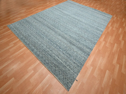 Grey 9'0" x 12'2" Modern / Contemporary Hand knotted Wool Rug - Sku: O075543