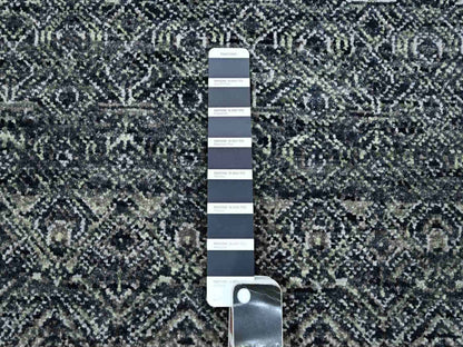 Modern / Contemporary hand-knotted wool rug in Black, 9'2" x 11'10", SKU O075545