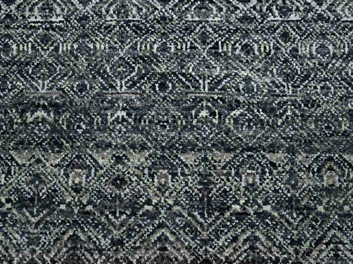 Modern / Contemporary hand-knotted wool rug in Black, 9'2" x 11'10", SKU O075545