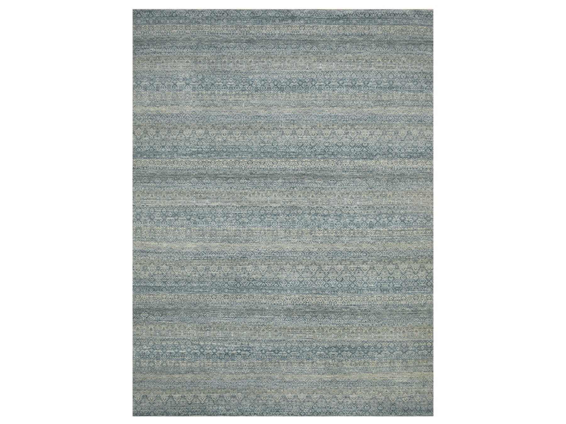 Modern / Contemporary hand-knotted wool rug in Gray, 9' x 12'2", SKU O075546