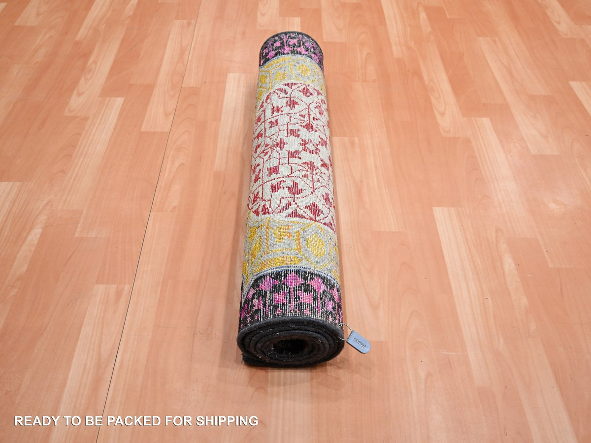 Mamluk Mamluk hand-knotted wool/silk runner in Red, 2'9" x 8'1" — SKU O075555 (view 5)
