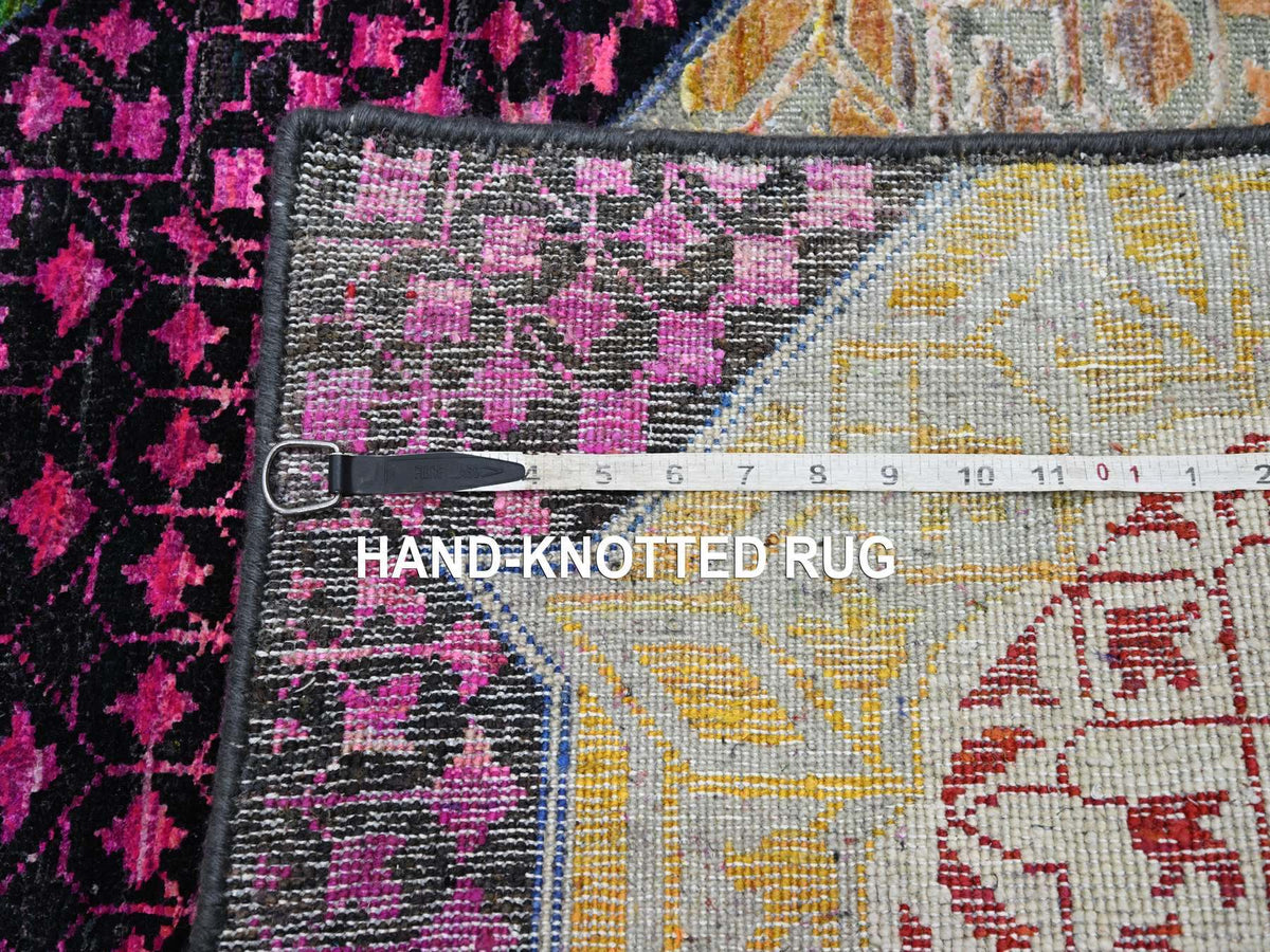 Mamluk Mamluk hand-knotted wool/silk runner in Red, 2'9" x 8'1" — SKU O075555 (view 7)