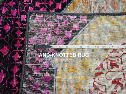 Mamluk Mamluk hand-knotted wool/silk runner in Red, 2'9" x 8'1" — SKU O075555 (view 7)