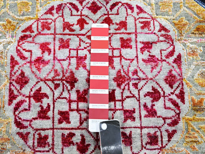 Mamluk Mamluk hand-knotted wool/silk runner in Red, 2'8" x 8'1" — SKU O075556 (view 4)