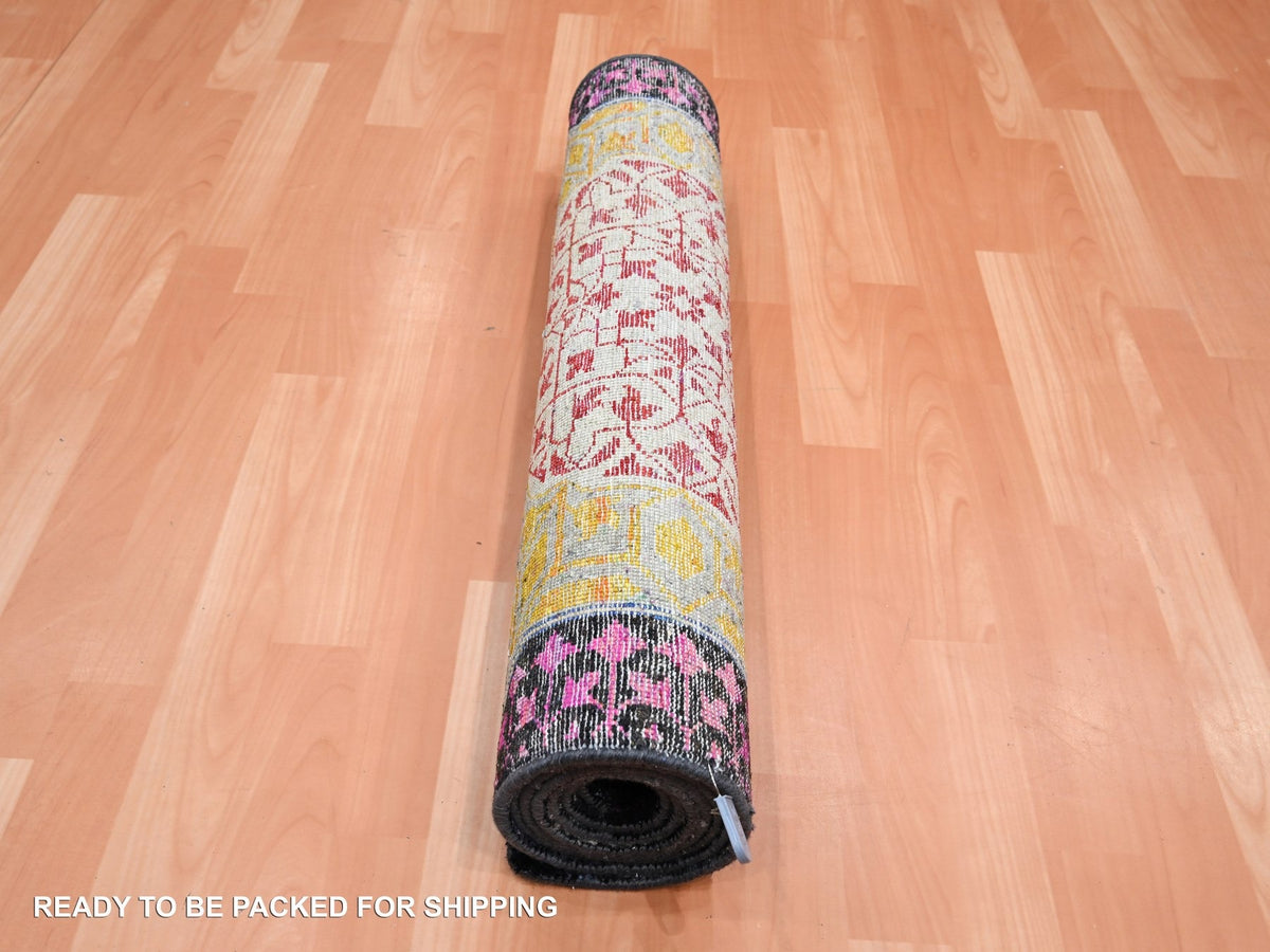 Mamluk Mamluk hand-knotted wool/silk runner in Red, 2'8" x 8'1" — SKU O075556 (view 5)
