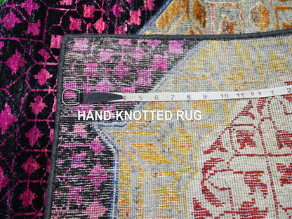 Mamluk Mamluk hand-knotted wool/silk runner in Red, 2'8" x 8'1" — SKU O075556 (view 7)
