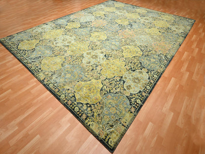Black 11'11" x 15'7" Fine Oriental Hand knotted Wool Rug - Sku: O075560