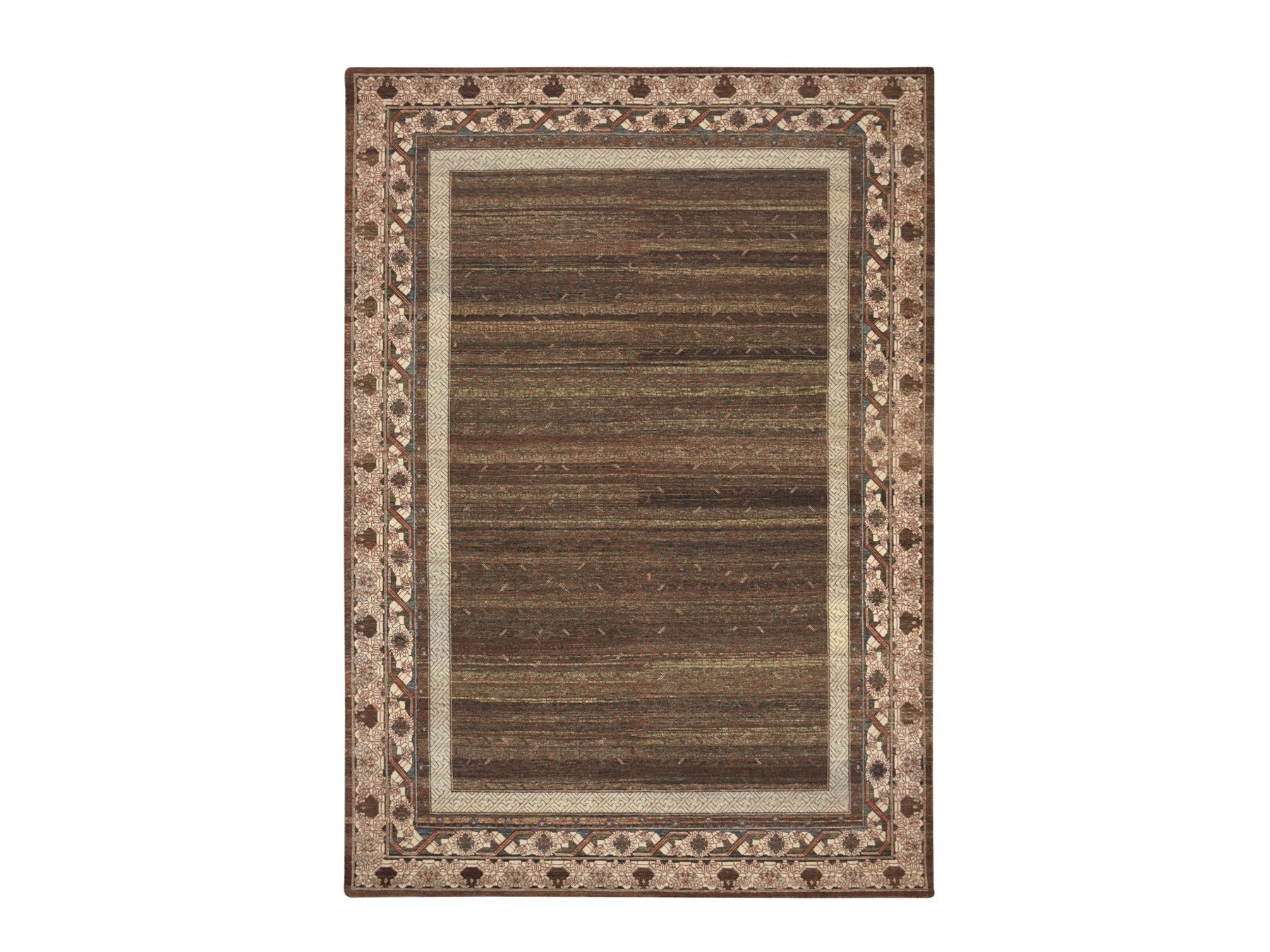 Khotan Khotan hand-knotted wool rug in Brown & Ivory, 9'11" x 14'3" — SKU O075562
