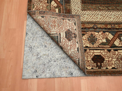 Brown 9'11" x 14'3" Khotan and Samarkand Hand knotted Wool Rug - Sku: O075562