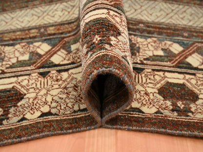 Brown 9'11" x 14'3" Khotan and Samarkand Hand knotted Wool Rug - Sku: O075562