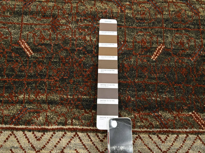 Brown 9'11" x 14'3" Khotan and Samarkand Hand knotted Wool Rug - Sku: O075562