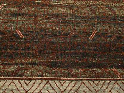Brown 9'11" x 14'3" Khotan and Samarkand Hand knotted Wool Rug - Sku: O075562
