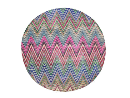 Modern / Contemporary hand-knotted wool/silk rug in Pink, 9'8" x 9'10" — SKU O075568