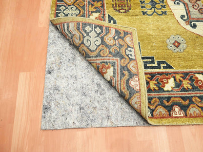 Green 6'1" x 9'4" Traditional Hand knotted Wool Rug - Sku: O075572
