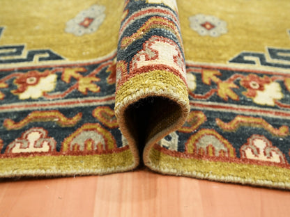 Green 6'1" x 9'4" Traditional Hand knotted Wool Rug - Sku: O075572