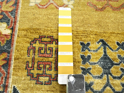 Green 6'1" x 9'4" Traditional Hand knotted Wool Rug - Sku: O075572