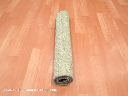 Green 2'0" x 3'0" Modern / Contemporary Hand knotted Wool Rug - Sku: O075575