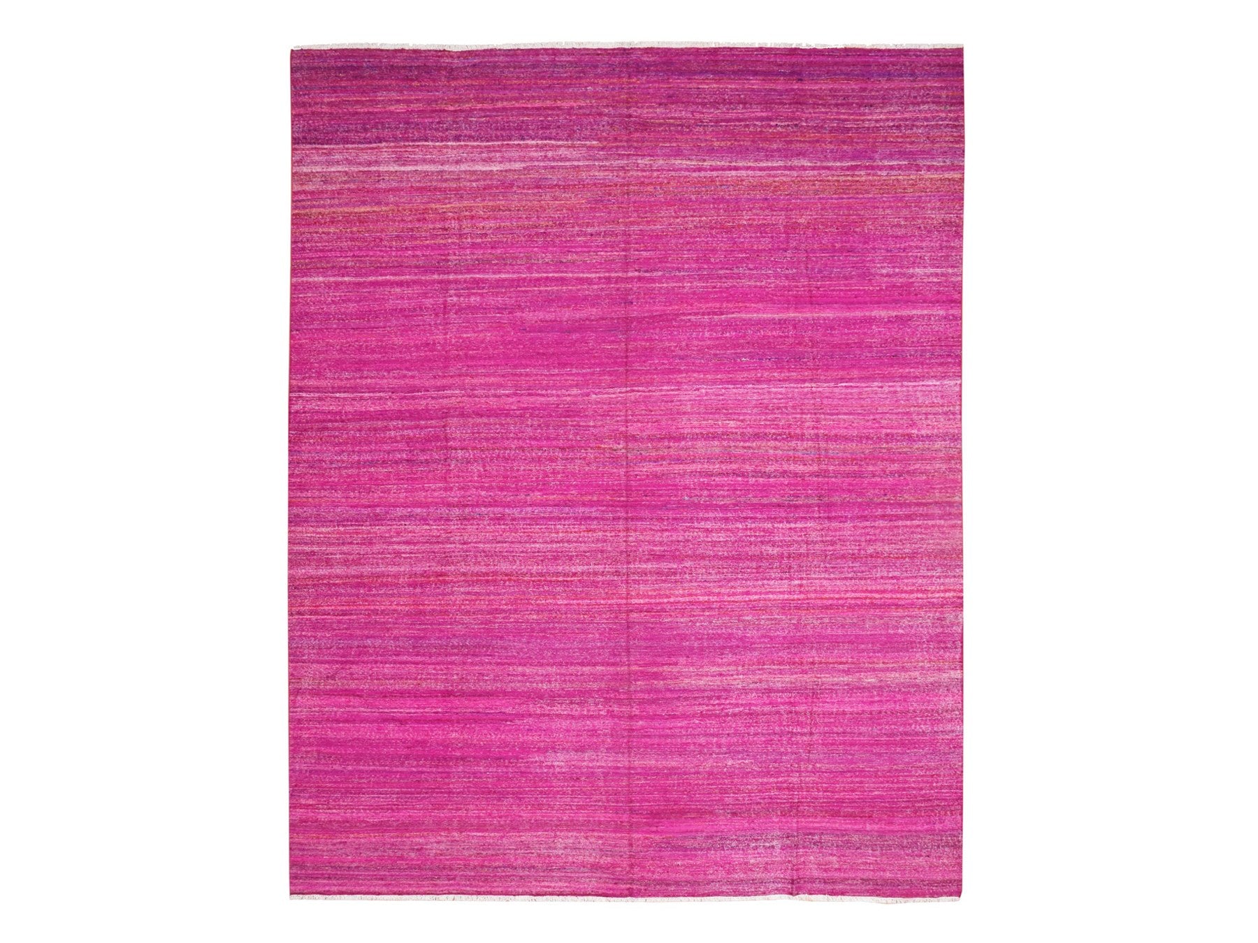 Flatweave / Kilim hand-knotted silk rug in Pink, 9'1" x 11'7", SKU O075577