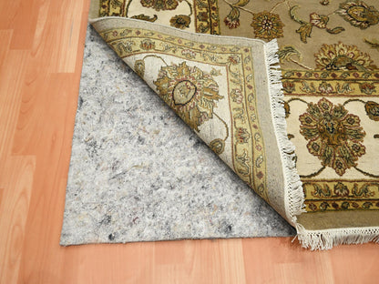 Brown 7'10" x 9'10" Traditional Hand knotted Wool/Silk Rug - Sku: O075579