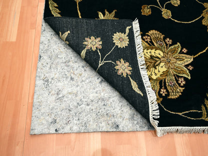 Black 8'2" x 9'11" Rajasthan Hand knotted Wool/Silk Rug - Sku: O075580