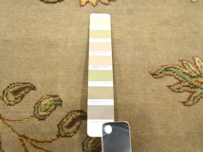Brown 8'0" x 9'11" Traditional Hand knotted Wool/Silk Rug - Sku: O075581