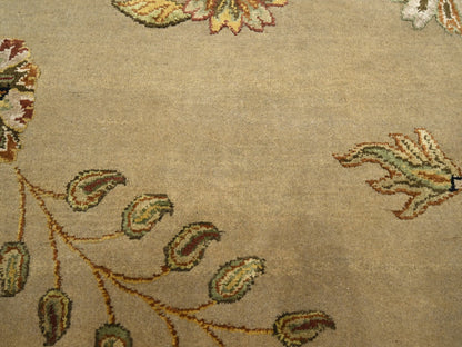 Brown 8'0" x 9'11" Traditional Hand knotted Wool/Silk Rug - Sku: O075581