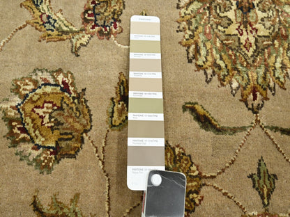 Brown 7'8" x 9'10" Traditional Hand knotted Wool/Silk Rug - Sku: O075586