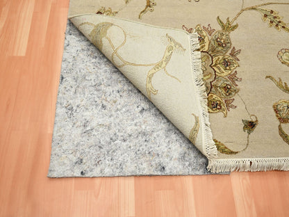 Rajasthan hand-knotted wool/silk rug in Ivory, 7'11" x 9'9" — SKU O075588 (view 4)