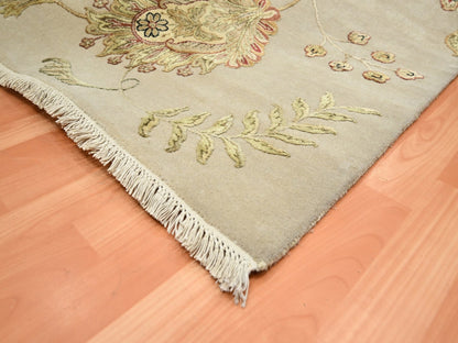 Rajasthan hand-knotted wool/silk rug in Ivory, 7'11" x 9'9" — SKU O075588 (view 6)
