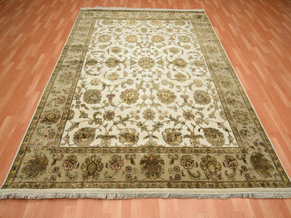 Rajasthan Rajasthan hand-knotted wool/silk rug in Ivory & Beige, 7'8" x 10' — SKU O075589 (view 2)