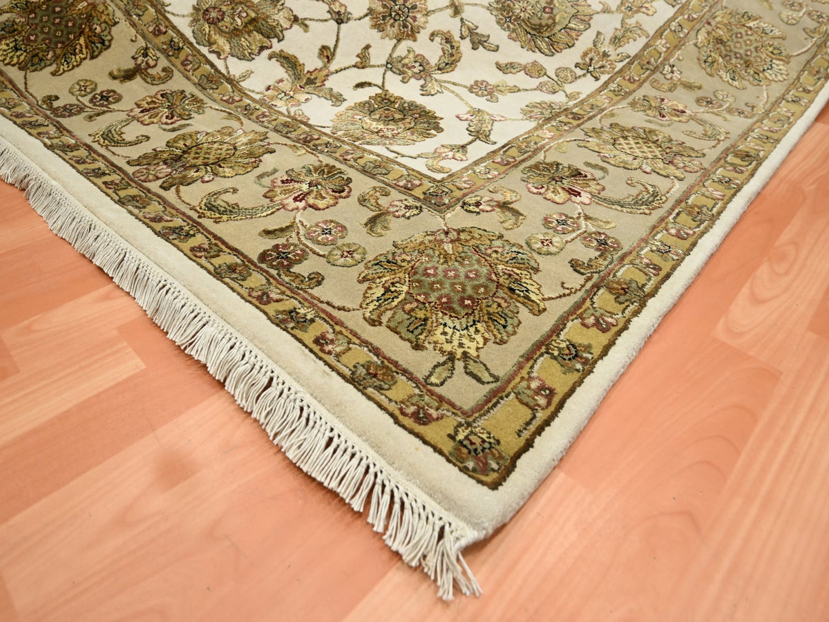 Rajasthan Rajasthan hand-knotted wool/silk rug in Ivory & Beige, 7'8" x 10' — SKU O075589 (view 6)