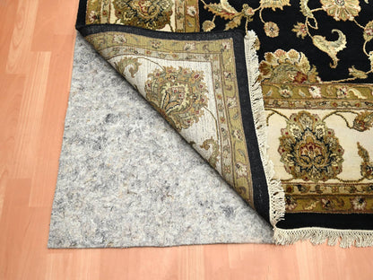 Black 8'7" x 12'1" Rajasthan Hand knotted Wool/Silk Rug - Sku: O075591