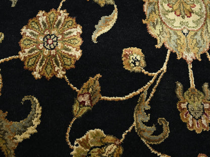 Black 8'7" x 12'1" Rajasthan Hand knotted Wool/Silk Rug - Sku: O075591