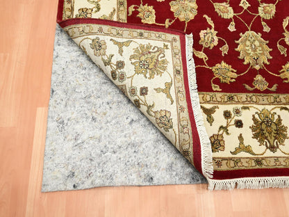 Red 5'11" x 9'2" Traditional Hand knotted Wool/Silk Rug - Sku: O075599