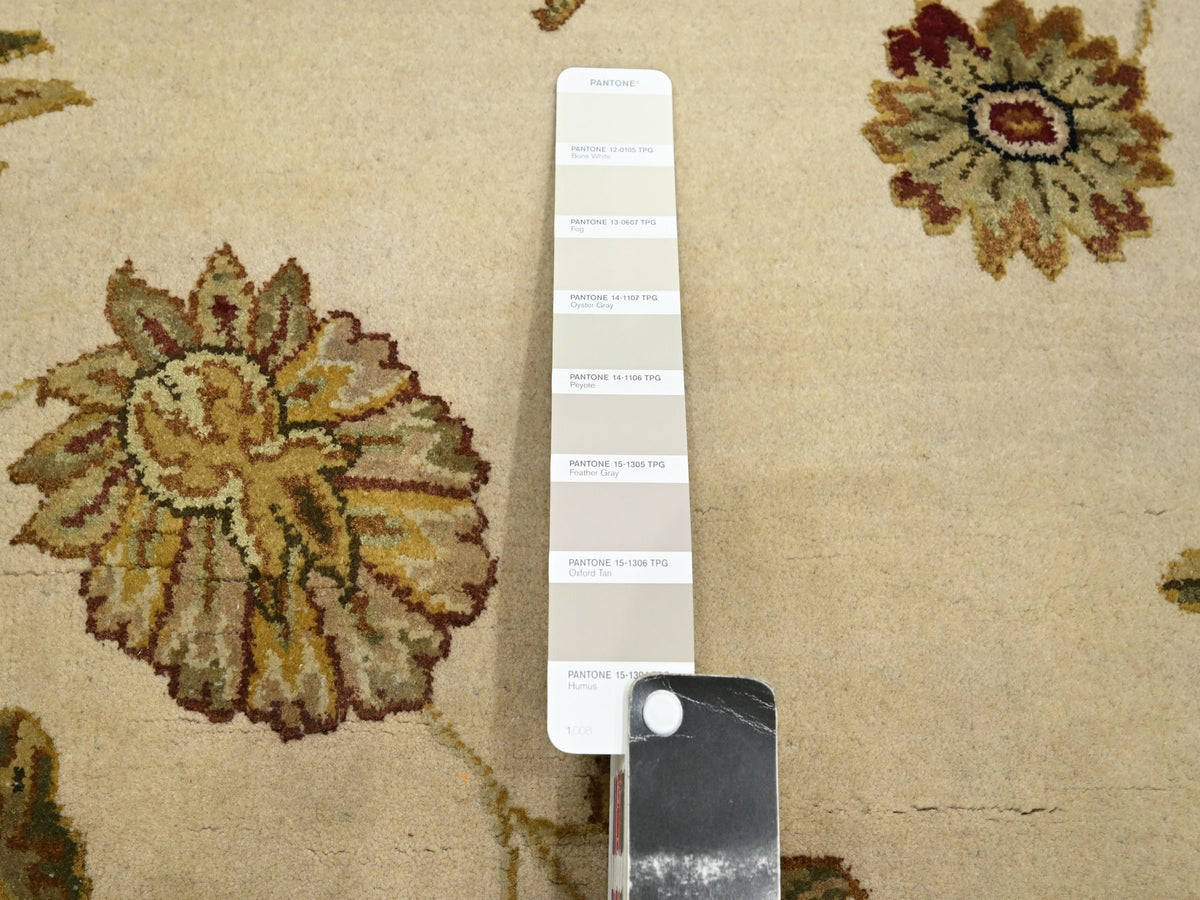 Rajasthan hand-knotted wool/silk rug in Ivory, 5'11" x 8'11" — SKU O075600 (view 7)