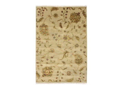 Brown 6'0" x 8'10" Traditional Hand knotted Wool/Silk Rug - Sku: O075603