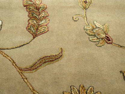 Brown 6'0" x 8'10" Traditional Hand knotted Wool/Silk Rug - Sku: O075603