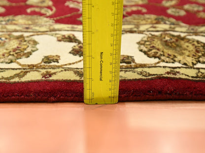 Rajasthan Rajasthan hand-knotted wool/silk rug in Red & Ivory, 4'1" x 4'11" — SKU O075606 (view 6)