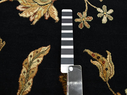 Black 4'1" x 6'1" Rajasthan Hand knotted Wool/Silk Rug - Sku: O075608
