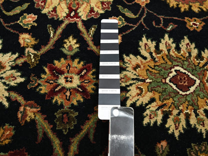 Black 4'0" x 15'9" Rajasthan Hand knotted Wool/Silk Rug - Sku: O075610