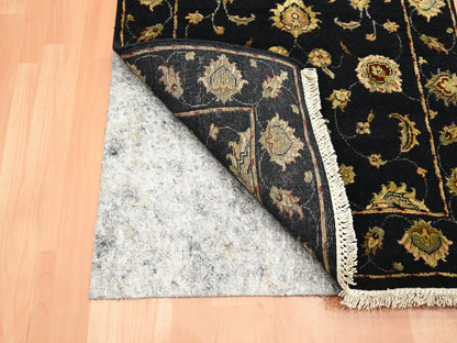Black 2'7" x 12'3" Rajasthan Hand knotted Wool/Silk Rug - Sku: O075611