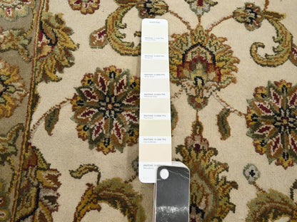 Rajasthan Rajasthan hand-knotted wool/silk runner in Ivory & Beige, 2'6" x 8' — SKU O075612 (view 4)