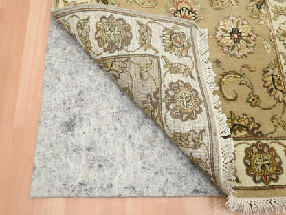 Brown 2'7" x 8'1" Traditional Hand knotted Wool/Silk Rug - Sku: O075613