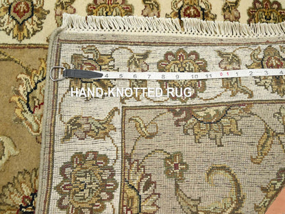 Brown 2'7" x 8'1" Traditional Hand knotted Wool/Silk Rug - Sku: O075613